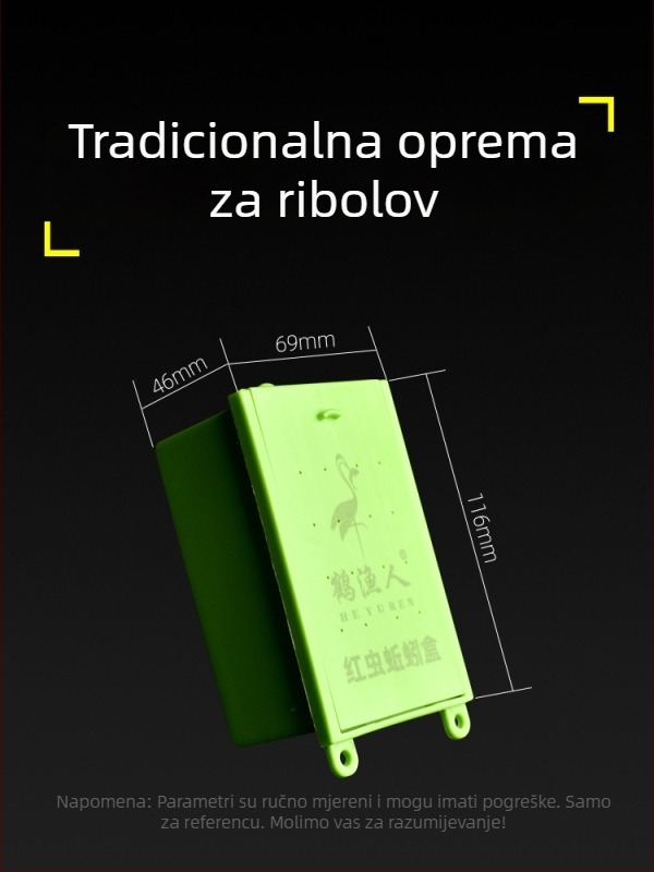 Prijenosna kutija za zemne crve, plastična, s kaišem za nošenje, OEM dostupan