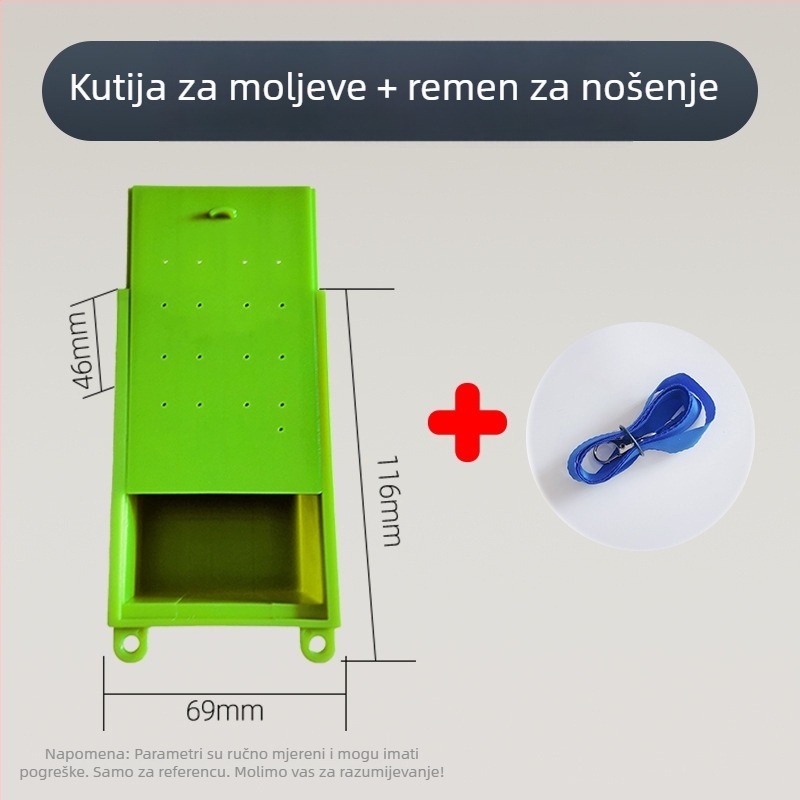 Prijenosna kutija za zemne crve, plastična, s kaišem za nošenje, OEM dostupan