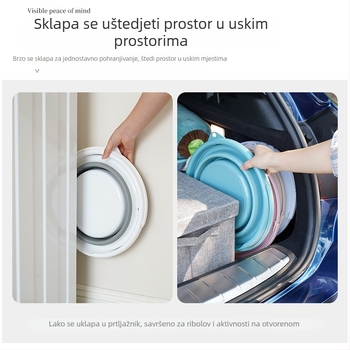 Sklopivi set kante i umivaonika za kampiranje — PP+TPR, 0,4 kg, izlazak 2024, bez uvoza