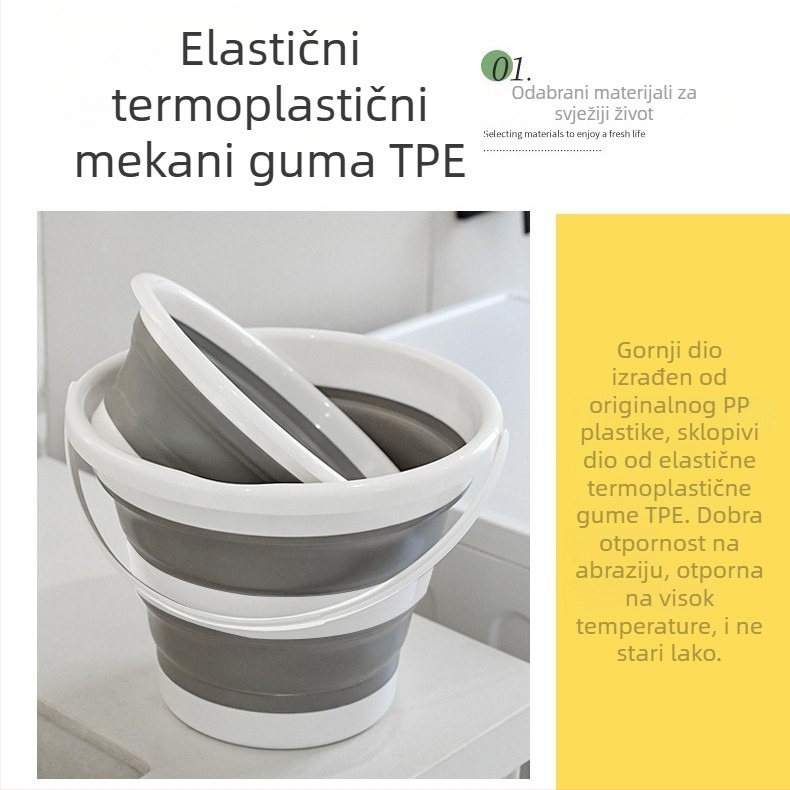 Sklopivi set kante i umivaonika za kampiranje — PP+TPR, 0,4 kg, izlazak 2024, bez uvoza