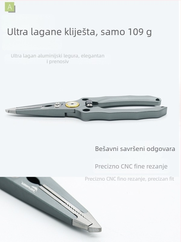 Set klešta za varalice od aluminijskog legura, lagan, s ugrađenom vagom, višenamjenski za velike ribe