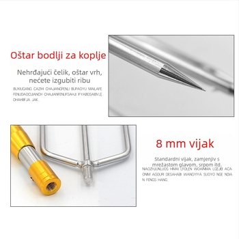 Nehrđajući čelik – glava ribarske vilice s bodljama – višenamjenski alat