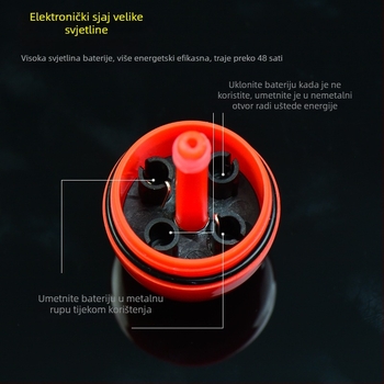 Noćni ribolovni plovak s LED – Electronic Wave, Plastika, Ultra Svijetlo, Izdržljiv
