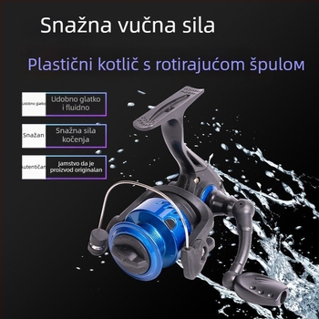 Plastična ribolovna mulinica, ručni pogon, tip spinning, kompaktan dizajn