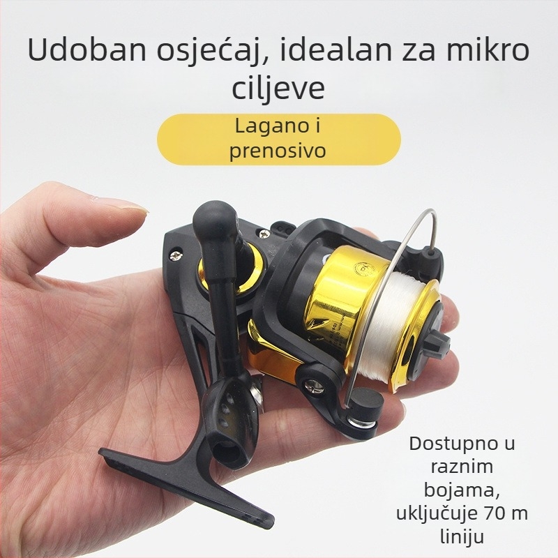 Plastična ribolovna mulinica, ručni pogon, tip spinning, kompaktan dizajn