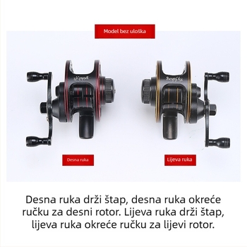 Potpuno metalni ribolovni kolut s prednjim dregom, dvostrukom brzinom i otpuštanjem drega, za fly fishing, ice fishing i rock fishing