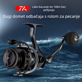 Spinning kolut za ribolov, visok omjer prijenosa 6.2:1, plitka špula, dugo bacanje, kutija od 40 kom.