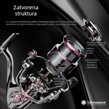 Haodun 121 g karbonski mikro spinning kolut, omjer prijenosa 5,2:1, elektroplatirani završetak