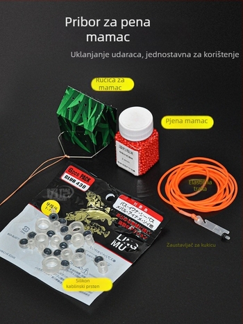 Komplet pjenaste ribarske linije s povezanima gumama, dodatkom s rogovima i silikonskim vodilicama prstena za slatkovodni ribolov šarana
