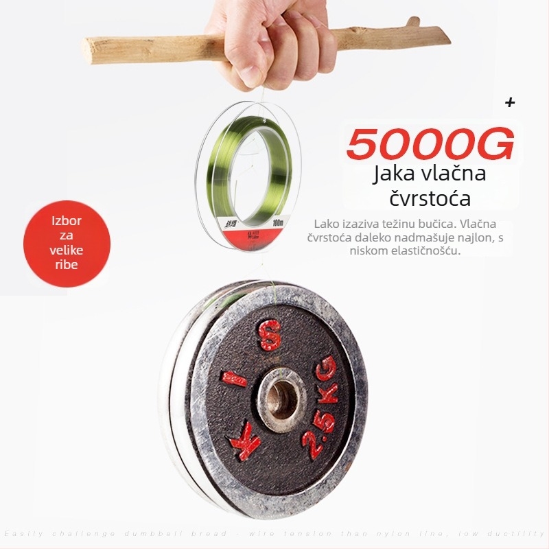 Nylon glavna ribolovna linija za velike ribe, visoka čvrstoća, duljina 100–120 m