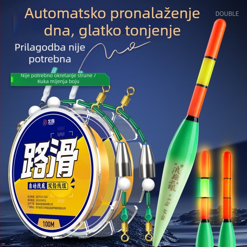 Kompaktan set najlonskih ribolovnih linija s predvezom plovka i spremnom linijom za dugačke zabačaje za velike ribe