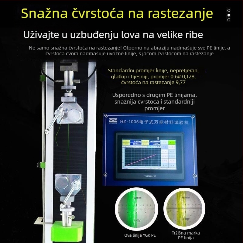 Glavna ribolovna linija, PE materijal, visoka čvrstoća, pakiranje 100 kom.