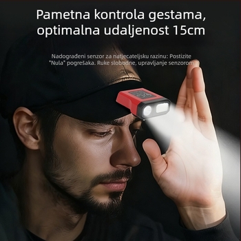 LED čelna lampica s ugrađenom baterijom od 1200 mAh, 5W, vodootporna, uključen punjač.