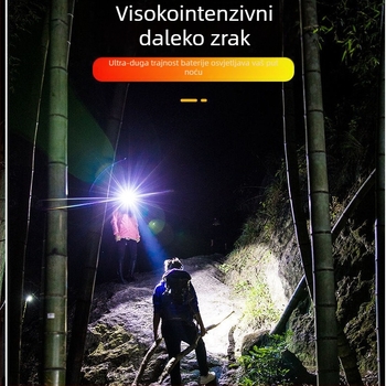 LED čelna svjetiljka, punjiva litijska baterija, dva načina rada, vodootporna, domet 100 m