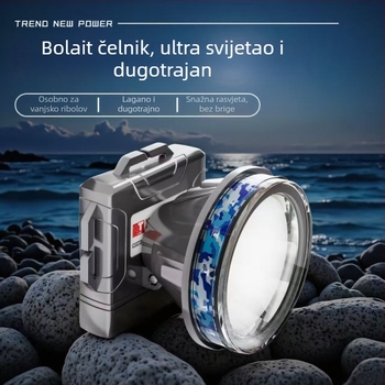 Čelna lampica s dvostrukim LED-om, vodootporna, 50W, baterija 6000–10000 mAh, domet do 500 m