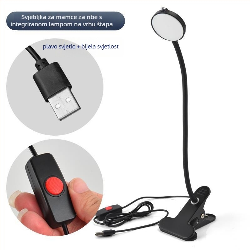 Svjetlo za ribolov na raftu, dvostruko glava, punjivo, plastično kućište, 50 g, noćno ribolovno svjetlo