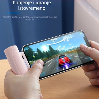 Kapsulna baterijska svjetiljka, mini prijenosna s baterijom od 5000mAh, LED svjetlo, prijenosni vanjski izvor napajanja