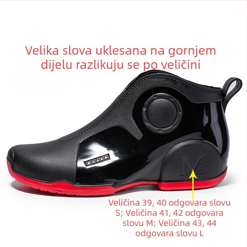 Muške vodootporne čizme za kišu — gornji dio od plastike, potplat od plastike, mrežasta podstava, EVA ulošak, protuklizni dizajn