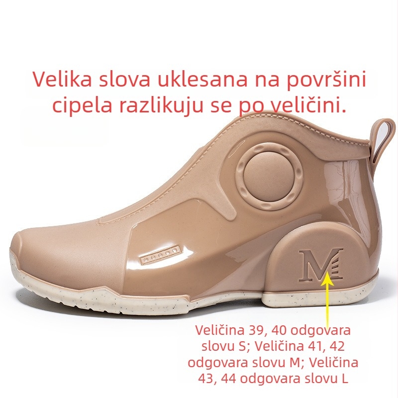 Muške vodootporne čizme za kišu — gornji dio od plastike, potplat od plastike, mrežasta podstava, EVA ulošak, protuklizni dizajn