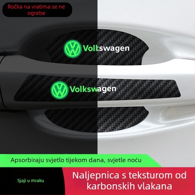 Naljepnica za ručicu vrata, karbonska vlakna, stil autom logo, ljepilo za ugradnju, Keith