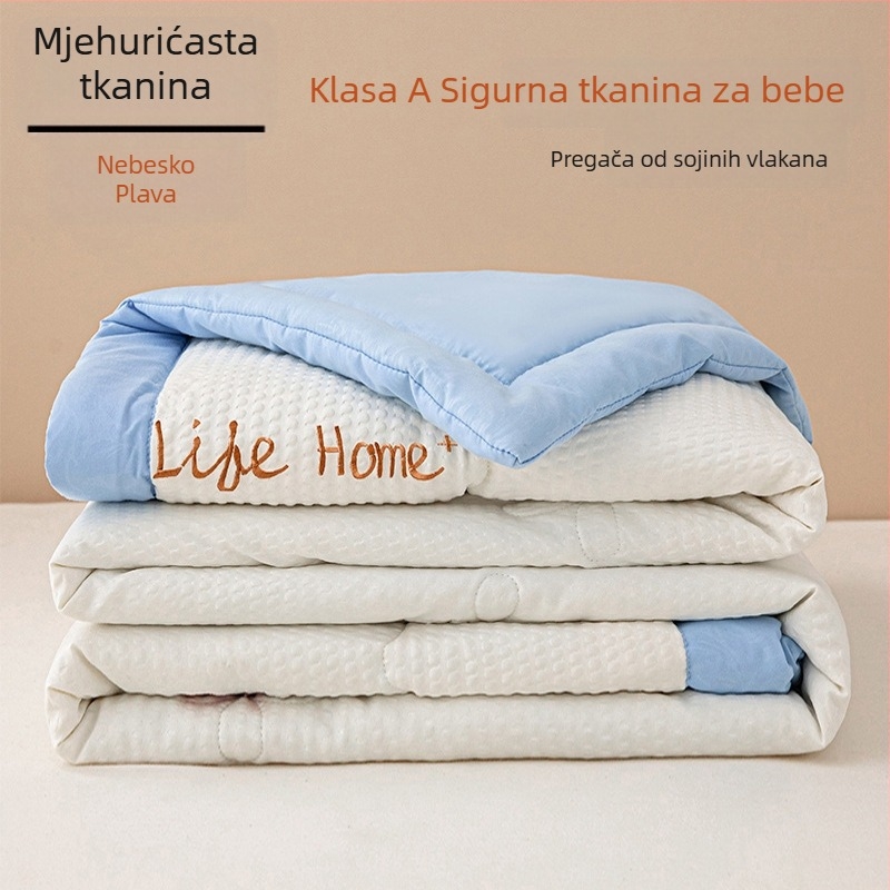 Ćebe od sojinih vlakana, Jacquard tkanina miješanih vlakana, pogodno za sve sezone, težina 1,5–2 kg