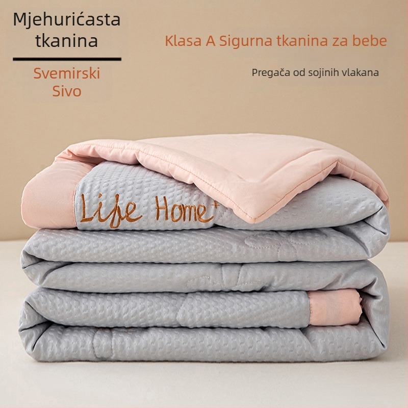 Ćebe od sojinih vlakana, Jacquard tkanina miješanih vlakana, pogodno za sve sezone, težina 1,5–2 kg