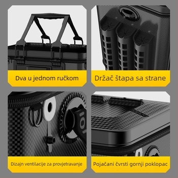Ribolovna kanta s debelim dnom i integriranim čvrstim kućištem (Materijal: EVA; Dno: debelo; Kućište: integrirano; Kapacitet: velik)