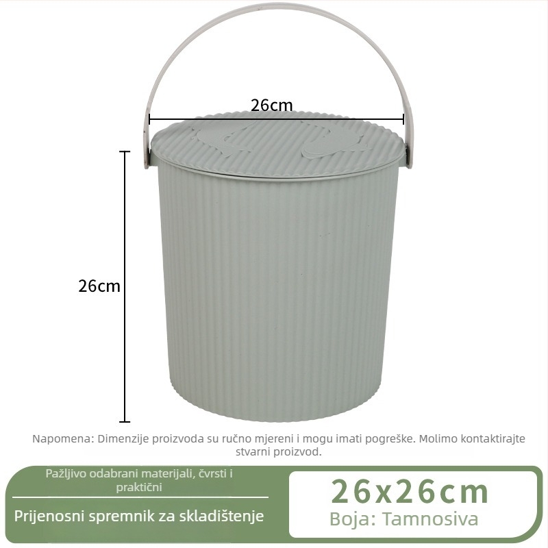 Plastična kanta za skladištenje s poklopcem – prenosna kanta za kućnu upotrebu u kupaonici i za ribolov