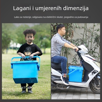 Kutija za ribolov sa sjedalom i integriranim spremnikom za žive ribe, monolitno tvrdo kućište, kapacitet 80+