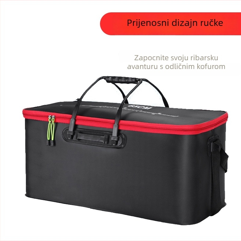 Sklopiva EVA kanta za ribolov s debelom konstrukcijom, kapacitet 45–80 L, za žive ribe