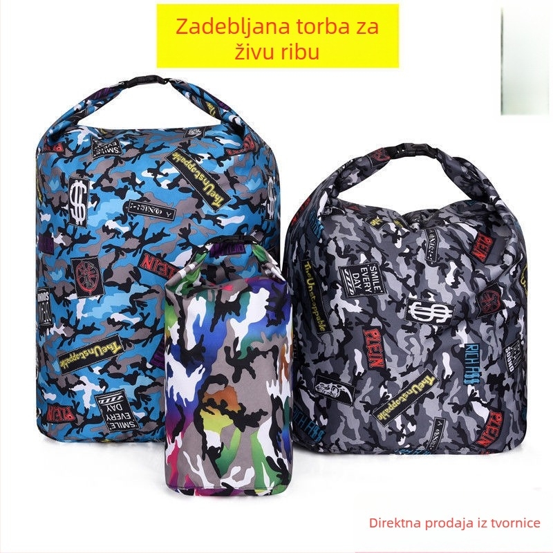 Deblja sklopiva torba za žive ribe, prijenosna, vodootporna i otporna na miris
