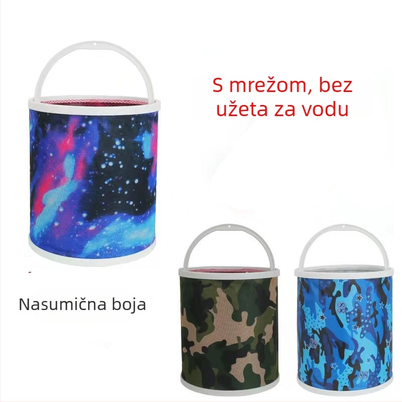 Sklopiva kanta za ribolov s mrežom protiv skakanja i vodnom užetom, platneni ribolovni pribor
