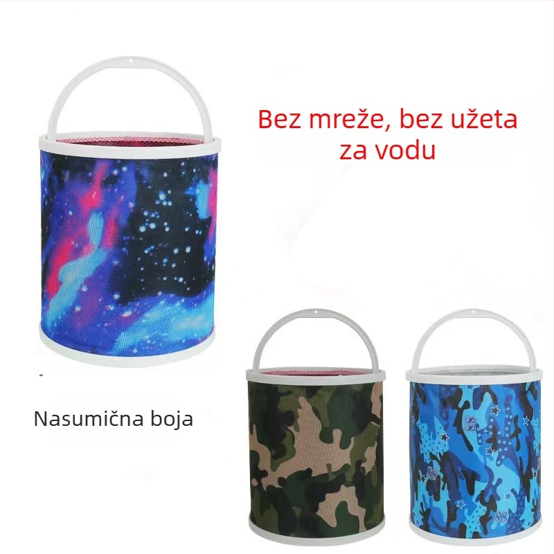 Sklopiva kanta za ribolov s mrežom protiv skakanja i vodnom užetom, platneni ribolovni pribor
