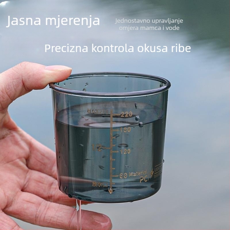 Camper Set mjernih čaša za ribolov – otporno na padove, debeli čašica za mamce sa skalom, miješanje mamaca, materijal PC