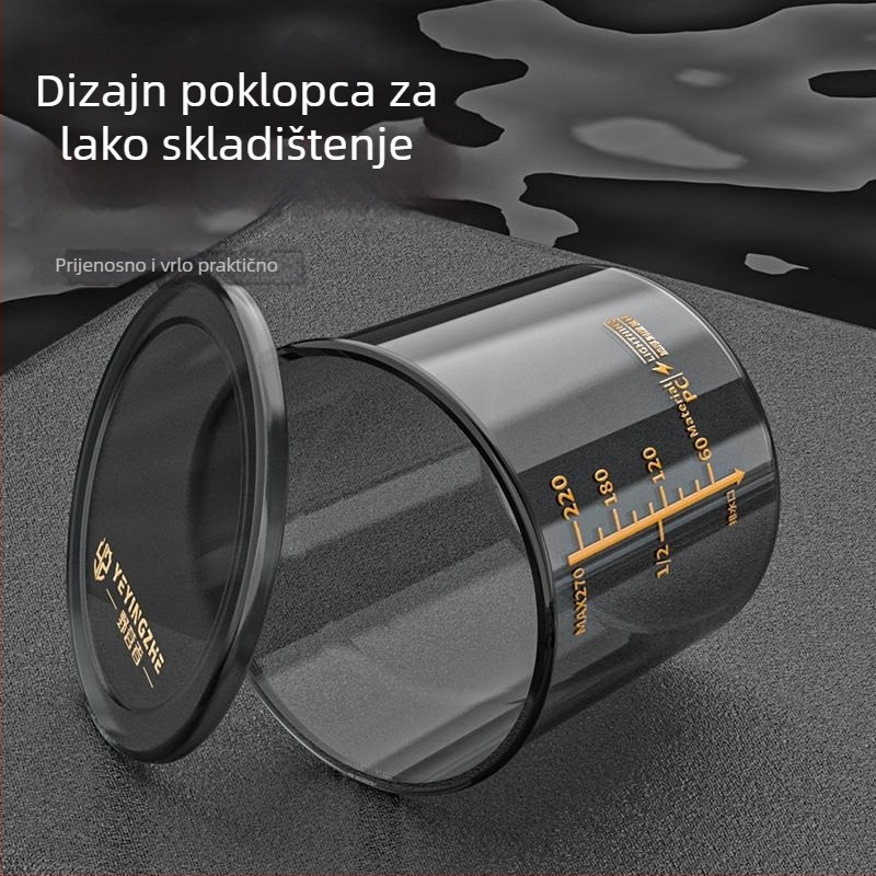 Camper Set mjernih čaša za ribolov – otporno na padove, debeli čašica za mamce sa skalom, miješanje mamaca, materijal PC