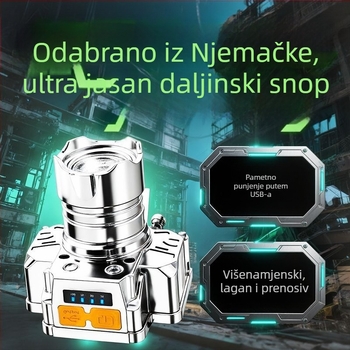 LED čelna lampica, 10W lasersko svjetlo, napajanje baterijom, nosiva na glavi, kućište od inženjskih plastika