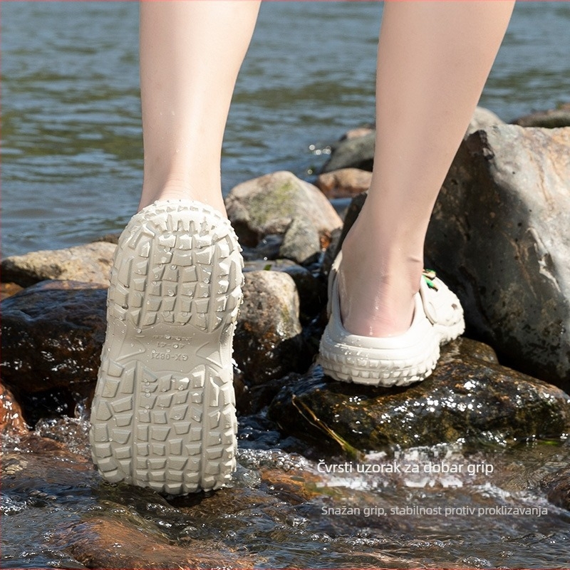 Muške sandale - gornji i đon od EVA, prozračne, vodootporne, protuklizne, đon injekcijskim oblikovanjem, ljeto 2025, plažni stil, karikatura uzorak