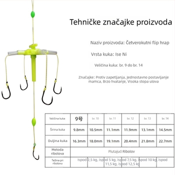 Set eksplozivnih udica za ribolov – četvrtaste udice s bodljama, Ghost Peak, 100 kom., za ribolov uz rijeke i jezera