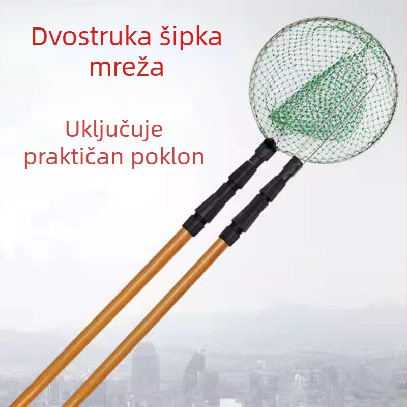 Teleskopska izolirana stakloplastična štap za mrežu za ribolov – komplet s dva štapa