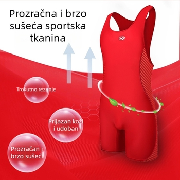 Conrad borilački kombinezon, unisex, slobodni stil trening, 95% spandex, visoka elastičnost, crveno-plava