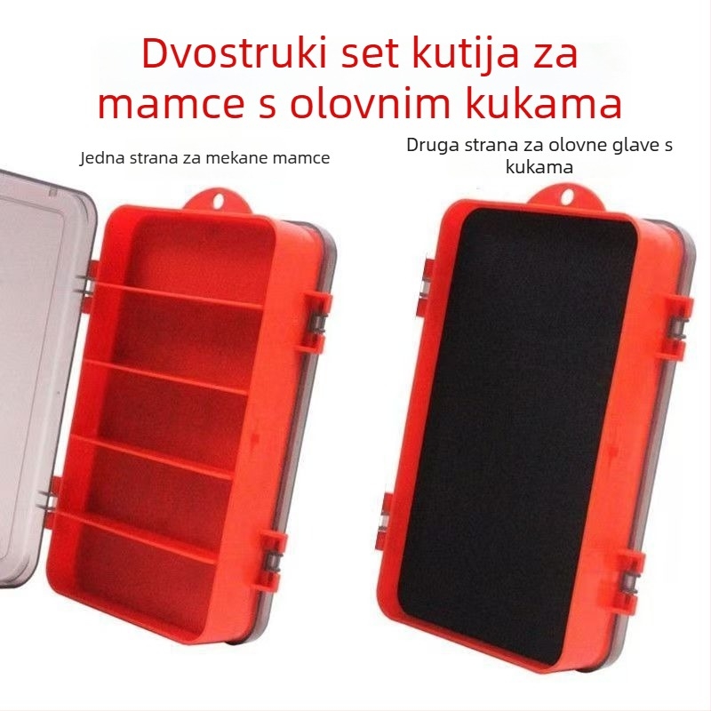 Dvostruka višenamjenska kutija za ribolov – prenosna ABS kutija s dvostrukim slojem za mekane mamce i udice