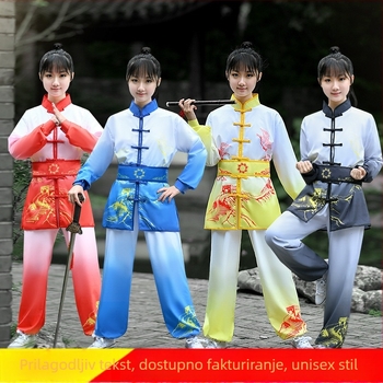 Dječja Tai Chi uniforma – Unisex, za učenike osnovne i srednje škole, mješavina kemijskih vlakana s 98% spandex, podstava pamuk