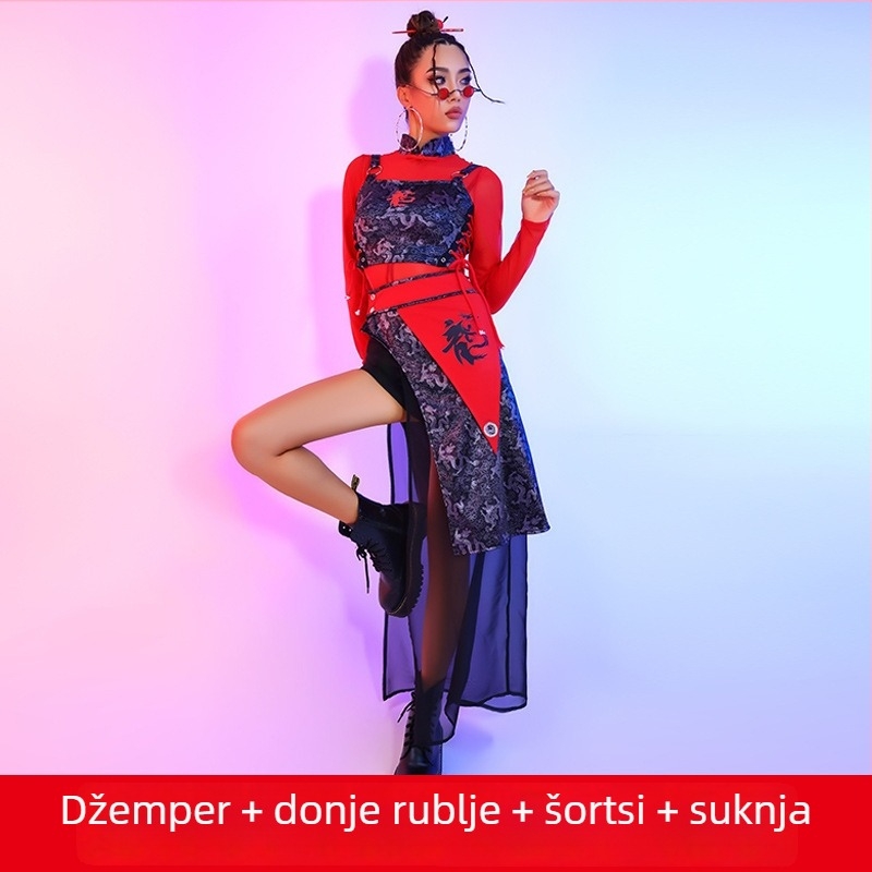 Wuyiba ženski scenski kostim za jazz nastup, kineskog stila, sintetičko vlakno mješavina, glavni materijal poliester