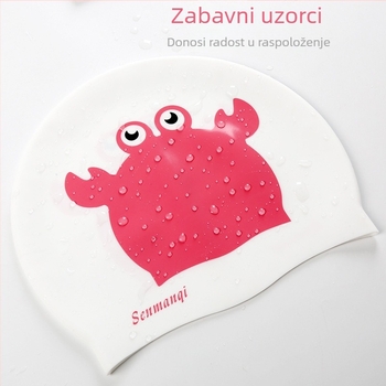 Silikonska kapica za plivanje s karikaturnim uzorkom za odrasle, šifra proizvoda A38832, pogodna za plivanje i hodanje po plićaku