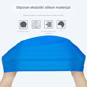 Kupaći kapu za odrasle, unisex, silikon, vodootporna, potpuno prekrivena