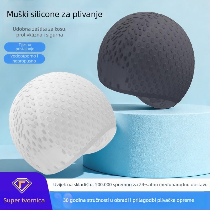Kupaći kapu za odrasle, unisex, silikon, vodootporna, potpuno prekrivena