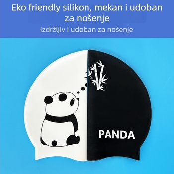 Silikonska kapa za plivanje s zaštitom ušiju, s otiskom, za odrasle, vodootporna