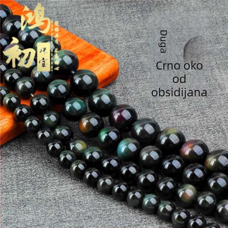 Labave perle od obsidijana za DIY nakit – polirane, jednostavan stil, moderan gradski izgled