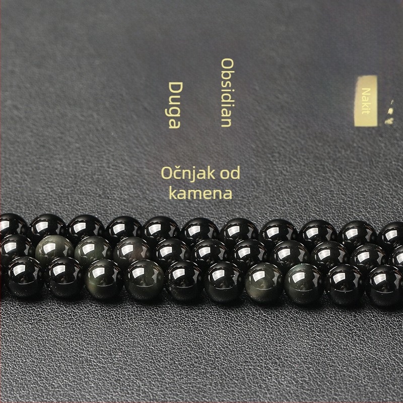 Labave perle od obsidijana za DIY nakit – polirane, jednostavan stil, moderan gradski izgled