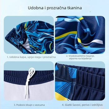 Dječji set za plivanje: šorts za plivanje i kapa s karikaturnim printom, s vezicom